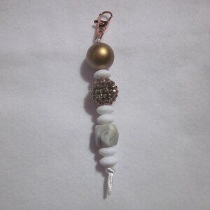 Brown and White Keychain / Bag Charm.